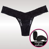 Kanten string met bullet vibrator - Zwart - PlayForFun